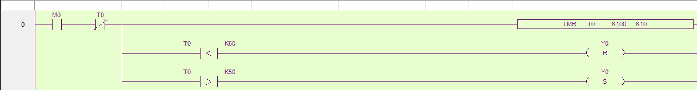 单定时器使用比较指令